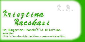 krisztina macskasi business card